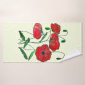 Rode papaver - papavers - schilderijen badhanddoek (Badhanddoek)