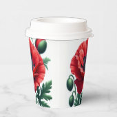 rode papaver papieren bekers (Rechts)