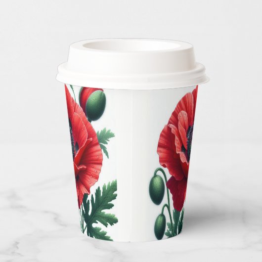 rode papaver papieren bekers (Rechts)