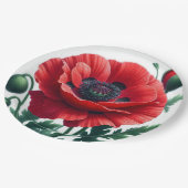 rode papaver papieren bordje (Gekanteld)