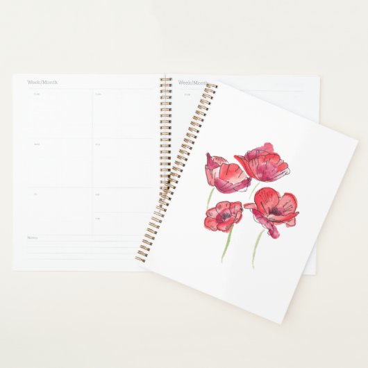 Rode papaver planner (Display)