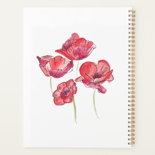 Rode papaver planner (Achterkant)