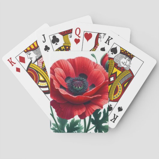 rode papaver pokerkaarten (Achterkant)