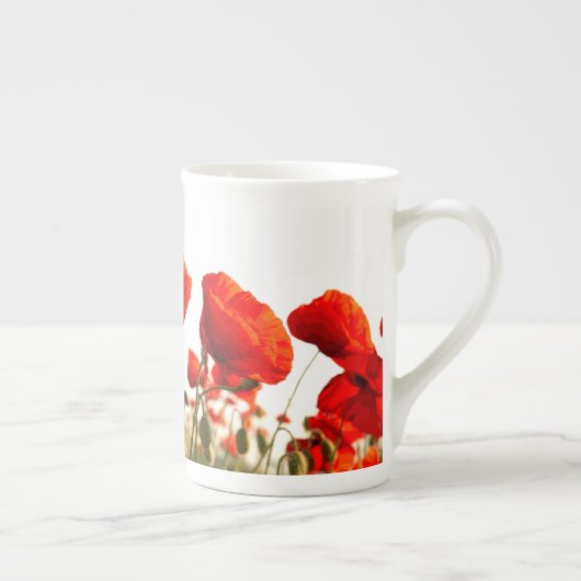 Rode papaver porselein kop (Rechts)