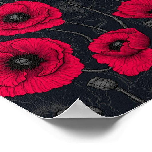 Rode papaver poster (Hoek)