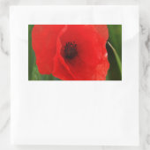 Rode papaver rechthoekige sticker (Tas)