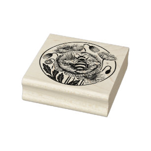 rode papaver rubberstempel