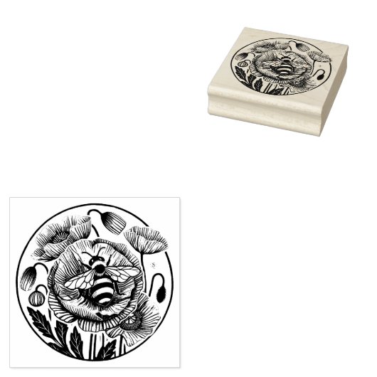 rode papaver rubberstempel (Gestempeld)