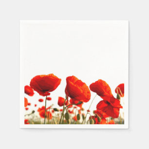 Rode papaver servet