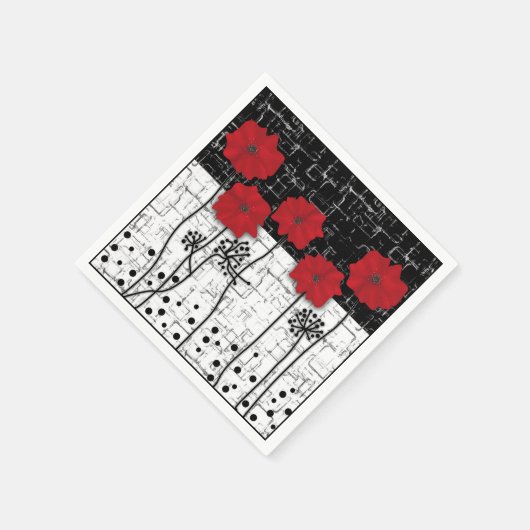 Rode papaver servet (Hoek)