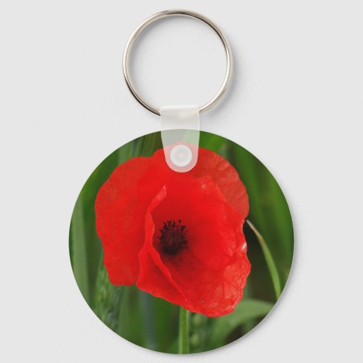 Rode papaver sleutelhanger (Voorkant)