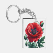 rode papaver sleutelhanger (Voorkant Links)