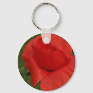 Rode papaver sleutelhanger