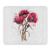 Rode papaver snijplank (Voorkant)