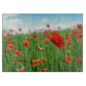 Rode papaver snijplank (Voorkant)