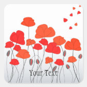 Rode papaver Stickers (Voorkant)