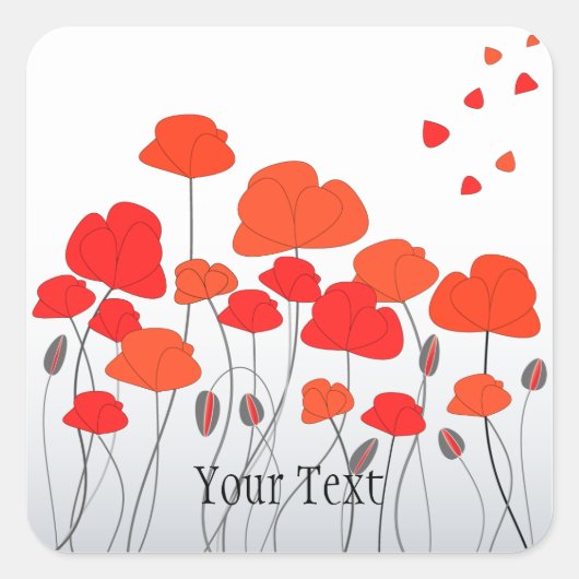 Rode papaver Stickers (Voorkant)