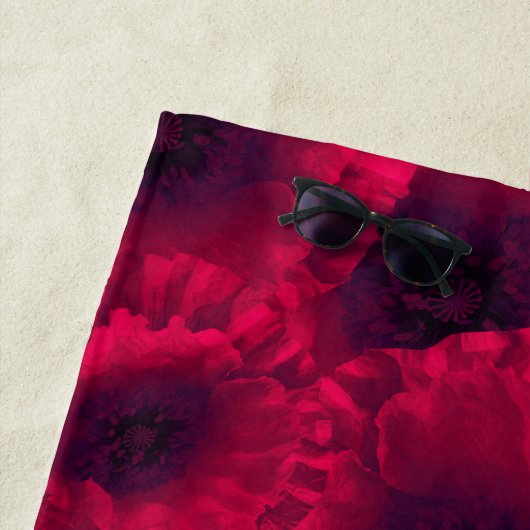 Rode papaver strandlaken (In situ)