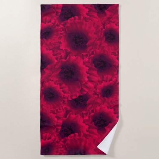 Rode papaver strandlaken (Voorkant)