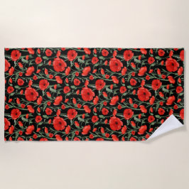 Rode papaver strandlaken