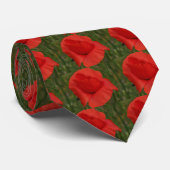 Rode papaver stropdas (Opgerold)