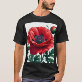 rode papaver t-shirt (Voorkant)