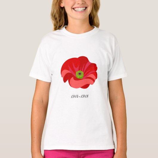 Rode papaver t-shirt (Voorkant)