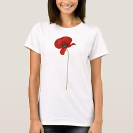 rode papaver t-shirt