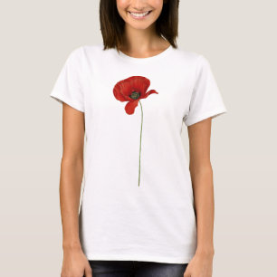 rode papaver t-shirt