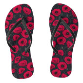 Rode papaver teenslippers (Voetbed)