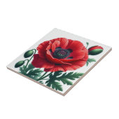 rode papaver tegeltje (Zijkant)