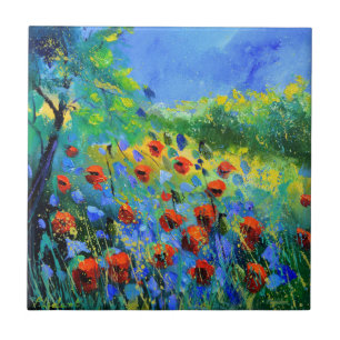 rode papaver tegeltje