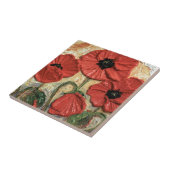 Rode papaver tegeltje (Zijkant)