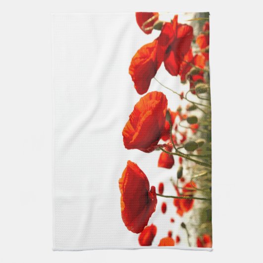 Rode papaver theedoek (Verticaal)