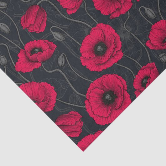 Rode papaver tissuepapier (Detail)