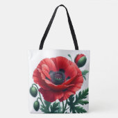 rode papaver tote bag (Voorkant)