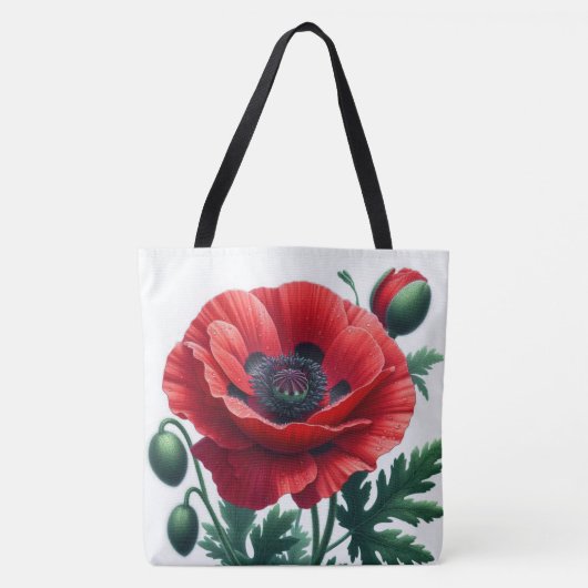rode papaver tote bag (Voorkant)