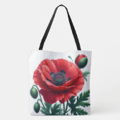 rode papaver tote bag (Achterkant)