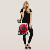 rode papaver tote bag (Op model)