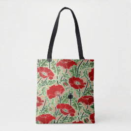  rode papaver tote bag