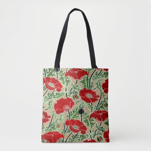 rode papaver tote bag (Voorkant)