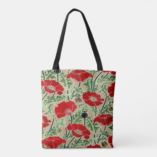  rode papaver tote bag (Achterkant)