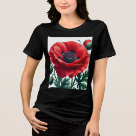 rode papaver Tri-Blend shirt