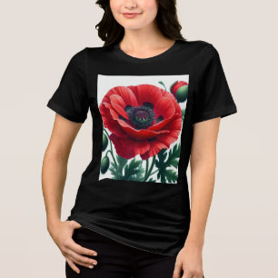 rode papaver Tri-Blend shirt