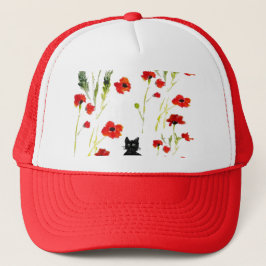 Rode papaver trucker pet