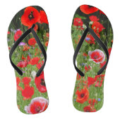 Rode papaver veld rood witte Teenslippers (Voetbed)