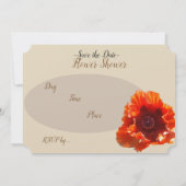 Rode papaver velden bloem douche uitnodigt save the date (Achterkant)
