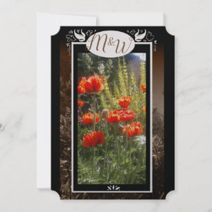 Rode papaver velden bloem douche uitnodigt save the date