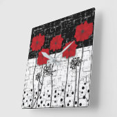 Rode papaver vierkante klok (Hoek)