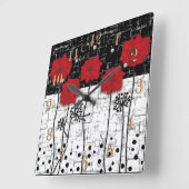 Rode papaver vierkante klok (Hoek)